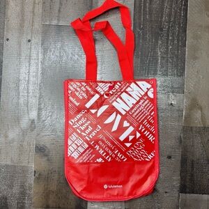 Lululemon Athletica Small Reuseable Vibrant Red Shopping Bag